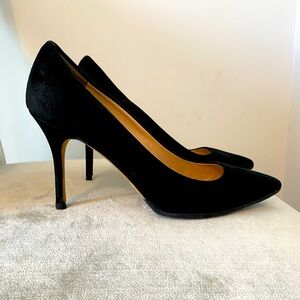J. Crew Women’s Elsie Suede Black High Heel Pumps, Pointy Toe, EUC, Size 8